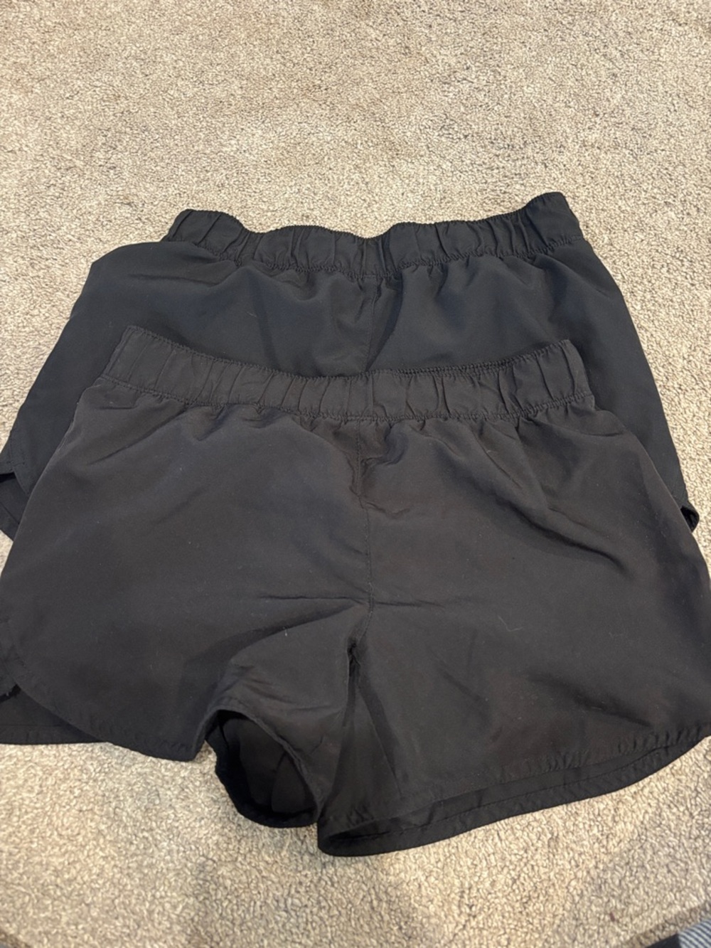 Girls's Black Elastic Waist Athletic Shorts
